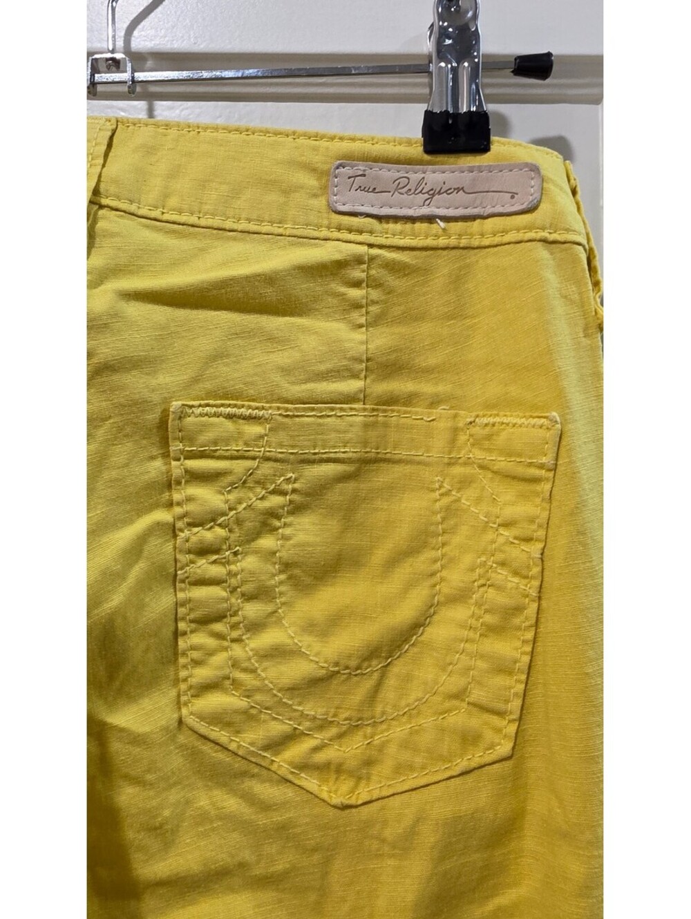 True Religion Yellow Flare Jeans Women's Size 26 Made in USA Classic Denim - Picture 4 of 11